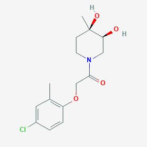 molecular formula C15H20ClNO4 B5690183 (3S*,4R*)-1-[(4-chloro-2-methylphenoxy)acetyl]-4-methylpiperidine-3,4-diol 