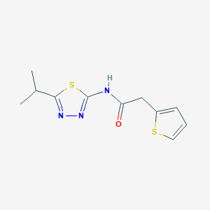 molecular formula C11H13N3OS2 B5690187 N-(5-isopropyl-1,3,4-thiadiazol-2-yl)-2-(2-thienyl)acetamide 