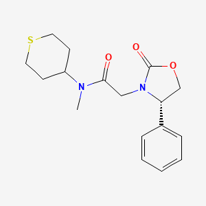 molecular formula C17H22N2O3S B5690191 N-methyl-2-[(4S)-2-oxo-4-phenyl-1,3-oxazolidin-3-yl]-N-(tetrahydro-2H-thiopyran-4-yl)acetamide 