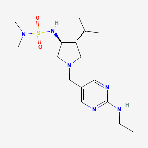molecular formula C16H30N6O2S B5690206 N'-((3S*,4R*)-1-{[2-(ethylamino)-5-pyrimidinyl]methyl}-4-isopropyl-3-pyrrolidinyl)-N,N-dimethylsulfamide 