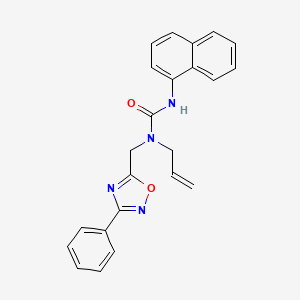 molecular formula C23H20N4O2 B5690216 N-allyl-N'-1-naphthyl-N-[(3-phenyl-1,2,4-oxadiazol-5-yl)methyl]urea 