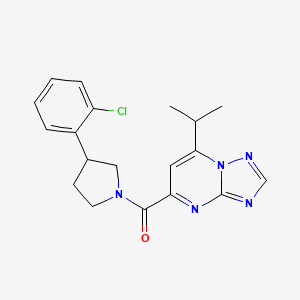molecular formula C19H20ClN5O B5690269 5-{[3-(2-chlorophenyl)-1-pyrrolidinyl]carbonyl}-7-isopropyl[1,2,4]triazolo[1,5-a]pyrimidine 