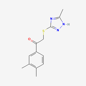 molecular formula C13H15N3OS B5690277 1-(3,4-dimethylphenyl)-2-[(5-methyl-4H-1,2,4-triazol-3-yl)thio]ethanone 