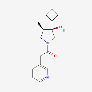 molecular formula C16H22N2O2 B5690286 (3R*,4R*)-3-cyclobutyl-4-methyl-1-(3-pyridinylacetyl)-3-pyrrolidinol 