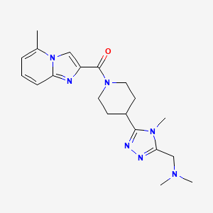 molecular formula C20H27N7O B5690293 N,N-dimethyl-1-(4-methyl-5-{1-[(5-methylimidazo[1,2-a]pyridin-2-yl)carbonyl]piperidin-4-yl}-4H-1,2,4-triazol-3-yl)methanamine 