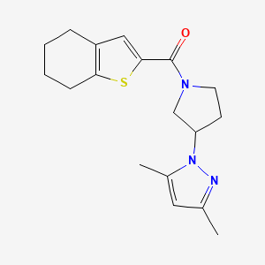 molecular formula C18H23N3OS B5690296 3,5-dimethyl-1-[1-(4,5,6,7-tetrahydro-1-benzothien-2-ylcarbonyl)-3-pyrrolidinyl]-1H-pyrazole 