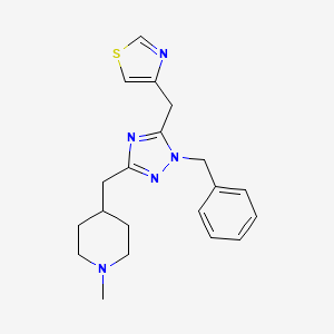 molecular formula C20H25N5S B5690309 4-{[1-benzyl-5-(1,3-thiazol-4-ylmethyl)-1H-1,2,4-triazol-3-yl]methyl}-1-methylpiperidine 