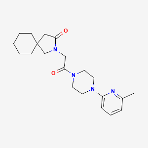 molecular formula C21H30N4O2 B5690313 2-{2-[4-(6-methylpyridin-2-yl)piperazin-1-yl]-2-oxoethyl}-2-azaspiro[4.5]decan-3-one 