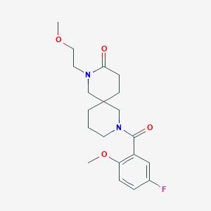 molecular formula C20H27FN2O4 B5690323 8-(5-fluoro-2-methoxybenzoyl)-2-(2-methoxyethyl)-2,8-diazaspiro[5.5]undecan-3-one 