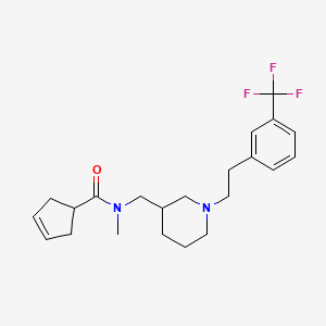 molecular formula C22H29F3N2O B5690331 N-methyl-N-[(1-{2-[3-(trifluoromethyl)phenyl]ethyl}piperidin-3-yl)methyl]cyclopent-3-ene-1-carboxamide 