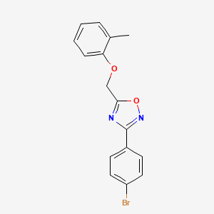 molecular formula C16H13BrN2O2 B5690343 3-(4-bromophenyl)-5-[(2-methylphenoxy)methyl]-1,2,4-oxadiazole 
