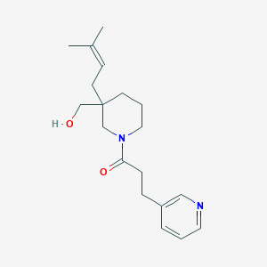 molecular formula C19H28N2O2 B5690347 {3-(3-methyl-2-buten-1-yl)-1-[3-(3-pyridinyl)propanoyl]-3-piperidinyl}methanol 