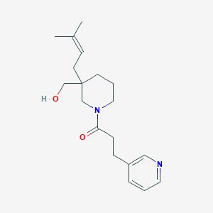 {3-(3-methyl-2-buten-1-yl)-1-[3-(3-pyridinyl)propanoyl]-3-piperidinyl}methanol