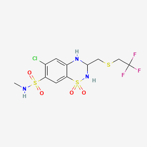 6-Chloro-3,4-dihydro-N-methyl-3-[[(2,2,2-trifluoroethyl)thio]methyl]-2H-1,2,4-benzothiadiazine-7-sulfonamide 1,1-Dioxide