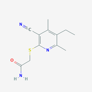 molecular formula C12H15N3OS B5690403 2-[(3-cyano-5-ethyl-4,6-dimethyl-2-pyridinyl)thio]acetamide CAS No. 413606-90-3