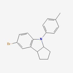 molecular formula C18H18BrN B569041 7-bromo-4-(4-methylphenyl)-2,3,3a,8b-tetrahydro-1H-cyclopenta[b]indole CAS No. 1250863-85-4