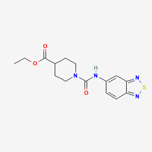 molecular formula C15H18N4O3S B5690411 ethyl 1-[(2,1,3-benzothiadiazol-5-ylamino)carbonyl]-4-piperidinecarboxylate 