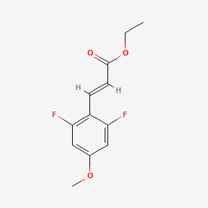 molecular formula C12H12F2O3 B569045 ethyl(2E)-3-(2,6-difluoro-4-methoxyphenyl)acrylate CAS No. 858114-78-0