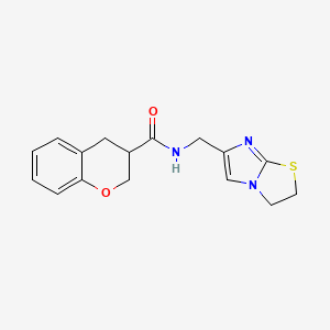 molecular formula C16H17N3O2S B5690451 N-(2,3-dihydroimidazo[2,1-b][1,3]thiazol-6-ylmethyl)chromane-3-carboxamide 