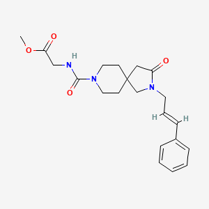 molecular formula C21H27N3O4 B5690476 methyl N-({3-oxo-2-[(2E)-3-phenyl-2-propen-1-yl]-2,8-diazaspiro[4.5]dec-8-yl}carbonyl)glycinate 