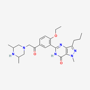 molecular formula C25H34N6O3 B569049 Des-N-ethyl 3,5-dimethylacetildenafil CAS No. 1290041-88-1