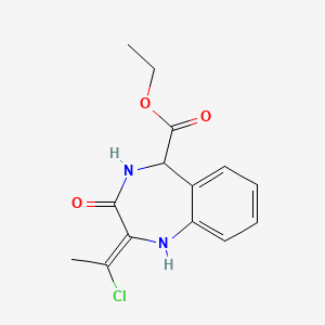 molecular formula C14H15ClN2O3 B5690503 ethyl 2-(1-chloroethylidene)-3-oxo-2,3,4,5-tetrahydro-1H-1,4-benzodiazepine-5-carboxylate 