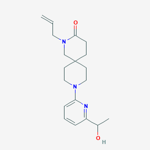 molecular formula C19H27N3O2 B5690515 2-allyl-9-[6-(1-hydroxyethyl)-2-pyridinyl]-2,9-diazaspiro[5.5]undecan-3-one 
