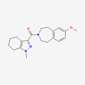molecular formula C20H25N3O2 B5690518 7-methoxy-3-[(1-methyl-4,5,6,7-tetrahydro-1H-indazol-3-yl)carbonyl]-2,3,4,5-tetrahydro-1H-3-benzazepine 