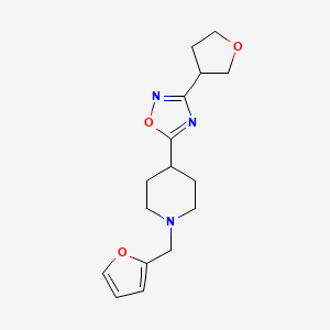 molecular formula C16H21N3O3 B5690584 1-(2-furylmethyl)-4-[3-(tetrahydrofuran-3-yl)-1,2,4-oxadiazol-5-yl]piperidine 