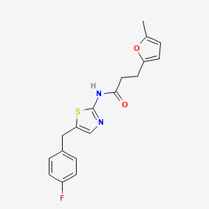 molecular formula C18H17FN2O2S B5690611 N-[5-(4-fluorobenzyl)-1,3-thiazol-2-yl]-3-(5-methyl-2-furyl)propanamide 
