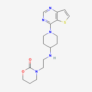 molecular formula C17H23N5O2S B5690653 3-{2-[(1-thieno[3,2-d]pyrimidin-4-ylpiperidin-4-yl)amino]ethyl}-1,3-oxazinan-2-one 