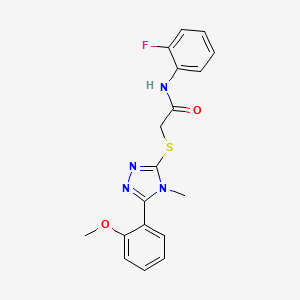 molecular formula C18H17FN4O2S B5690655 N-(2-fluorophenyl)-2-{[5-(2-methoxyphenyl)-4-methyl-4H-1,2,4-triazol-3-yl]thio}acetamide 
