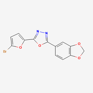 molecular formula C13H7BrN2O4 B5690669 2-(1,3-benzodioxol-5-yl)-5-(5-bromo-2-furyl)-1,3,4-oxadiazole 