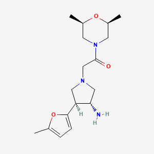 molecular formula C17H27N3O3 B5690697 rel-(3R,4S)-1-{2-[rel-(2R,6S)-2,6-dimethyl-4-morpholinyl]-2-oxoethyl}-4-(5-methyl-2-furyl)-3-pyrrolidinamine dihydrochloride 
