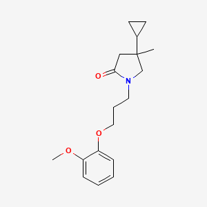 molecular formula C18H25NO3 B5690710 4-cyclopropyl-1-[3-(2-methoxyphenoxy)propyl]-4-methylpyrrolidin-2-one 