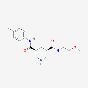 molecular formula C18H27N3O3 B5690720 (3R*,5S*)-N-(2-methoxyethyl)-N-methyl-N'-(4-methylphenyl)piperidine-3,5-dicarboxamide 