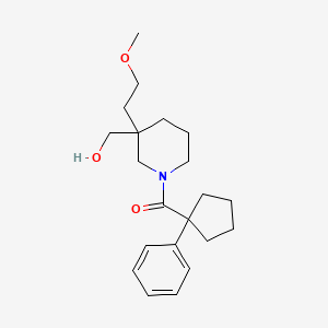 molecular formula C21H31NO3 B5690742 {3-(2-methoxyethyl)-1-[(1-phenylcyclopentyl)carbonyl]-3-piperidinyl}methanol 