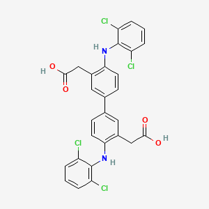 molecular formula C28H20Cl4N2O4 B569075 双氯芬酸二聚体杂质 CAS No. 1609187-30-5