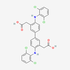 molecular formula C28H20Cl4N2O4 B569075 Diclofenac Dimer Impurity CAS No. 1609187-30-5