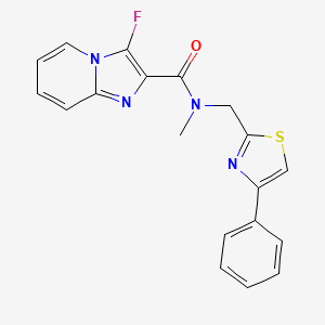 3-fluoro-N-methyl-N-[(4-phenyl-1,3-thiazol-2-yl)methyl]imidazo[1,2-a]pyridine-2-carboxamide