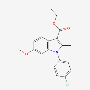 molecular formula C19H18ClNO3 B5690757 ethyl 1-(4-chlorophenyl)-6-methoxy-2-methyl-1H-indole-3-carboxylate 