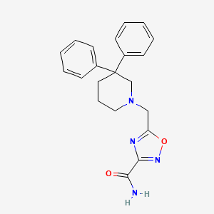 molecular formula C21H22N4O2 B5690767 5-[(3,3-diphenylpiperidin-1-yl)methyl]-1,2,4-oxadiazole-3-carboxamide 