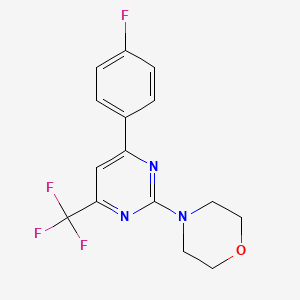 4-[4-(4-fluorophenyl)-6-(trifluoromethyl)-2-pyrimidinyl]morpholine