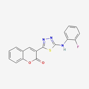 3-{5-[(2-fluorophenyl)amino]-1,3,4-thiadiazol-2-yl}-2H-chromen-2-one
