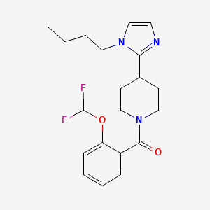 molecular formula C20H25F2N3O2 B5690800 4-(1-butyl-1H-imidazol-2-yl)-1-[2-(difluoromethoxy)benzoyl]piperidine 