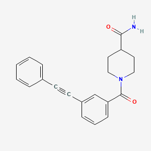 molecular formula C21H20N2O2 B5690807 1-[3-(phenylethynyl)benzoyl]-4-piperidinecarboxamide 