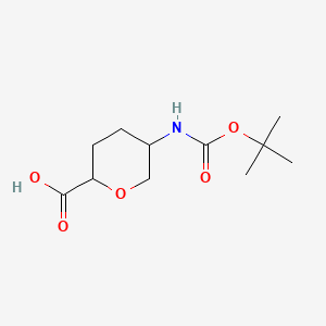 molecular formula C11H19NO5 B569081 5-(Boc-amino)-tetrahydro-pyran-2-carboxylic acid CAS No. 1408074-42-9