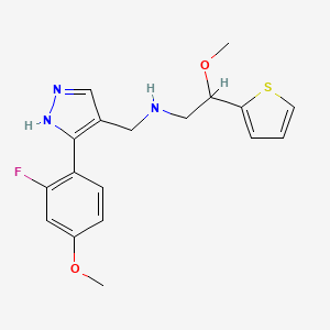 N-{[3-(2-fluoro-4-methoxyphenyl)-1H-pyrazol-4-yl]methyl}-2-methoxy-2-(2-thienyl)ethanamine