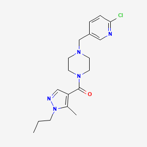 molecular formula C18H24ClN5O B5690821 1-[(6-chloro-3-pyridinyl)methyl]-4-[(5-methyl-1-propyl-1H-pyrazol-4-yl)carbonyl]piperazine 