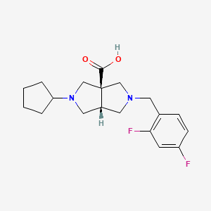 molecular formula C19H24F2N2O2 B5690828 (3aR*,6aR*)-2-cyclopentyl-5-(2,4-difluorobenzyl)hexahydropyrrolo[3,4-c]pyrrole-3a(1H)-carboxylic acid 